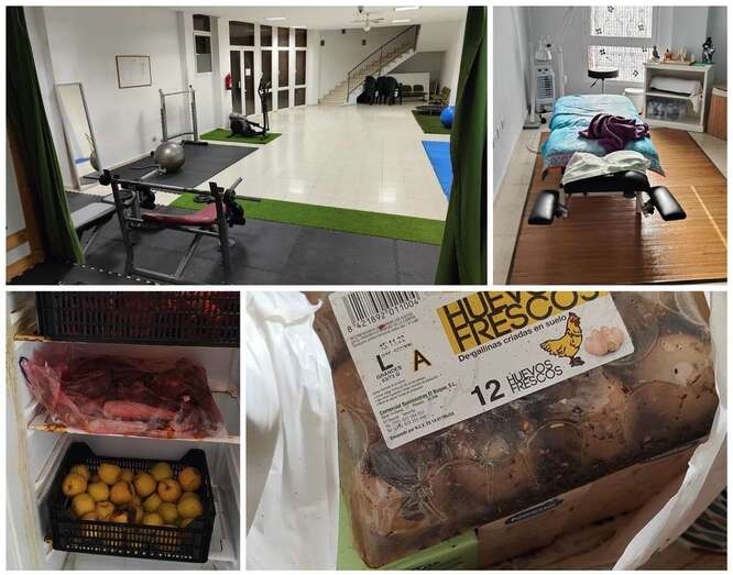 Imágenes de las actividades irregulares y del estado de podredumbre de la mercancía/TA.